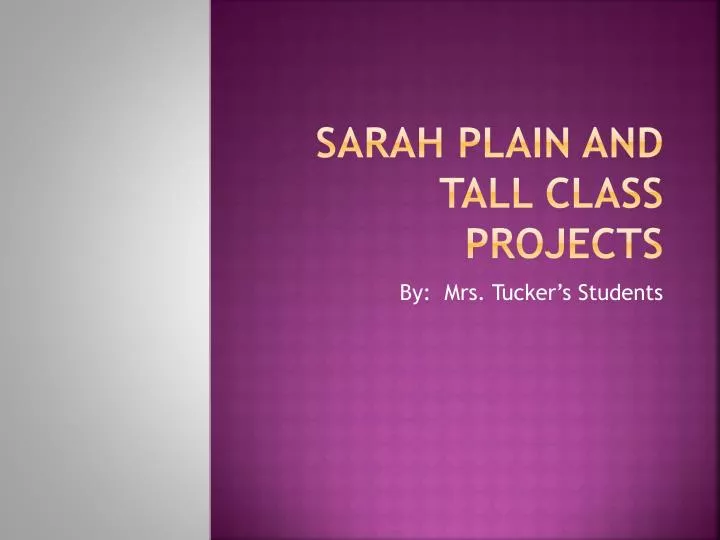 sarah plain and tall class projects