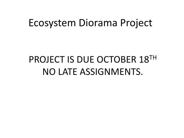 ecosystem diorama project