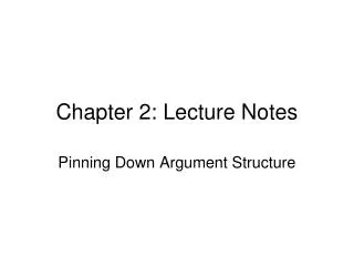 Chapter 2: Lecture Notes