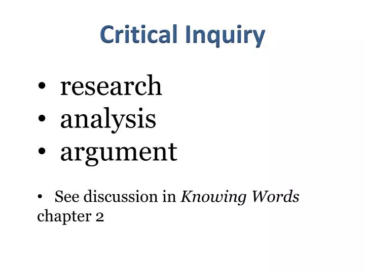 critical inquiry