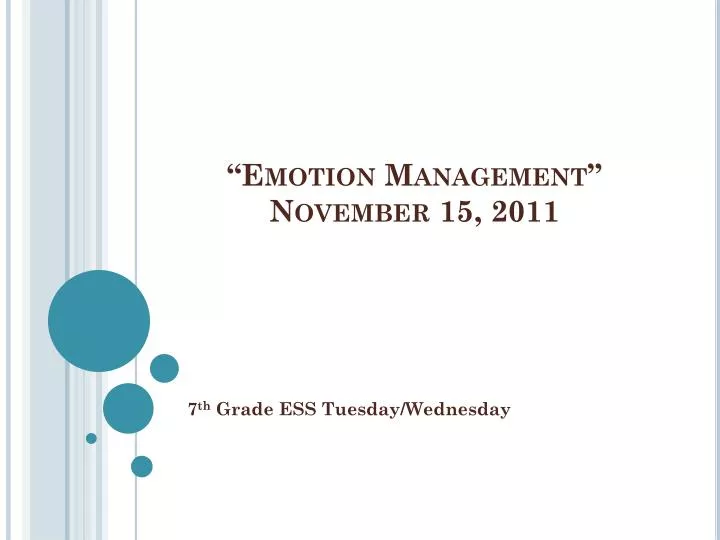 emotion management november 15 2011