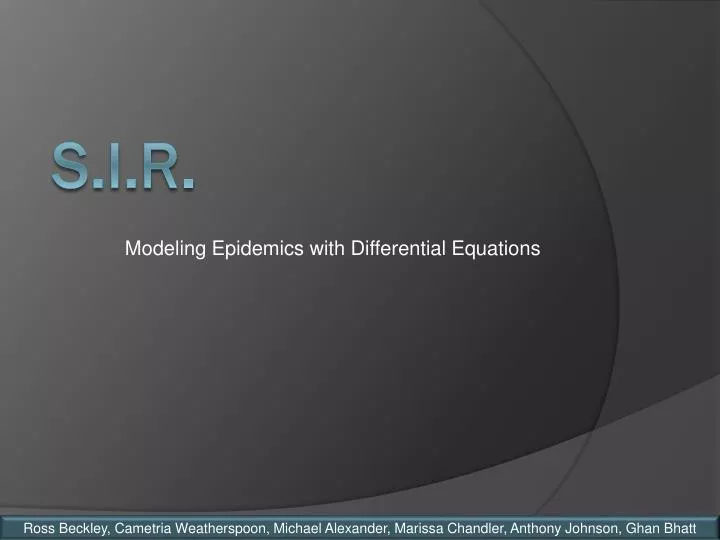 modeling epidemics with differential equations