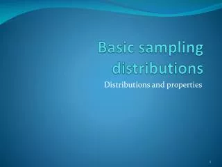 Basic sampling distributions
