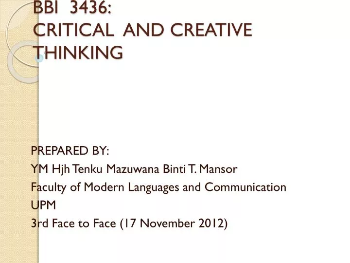 bbi 3436 critical and creative thinking
