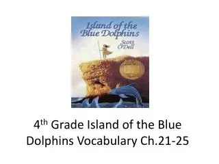 4 th Grade Island of the Blue Dolphins Vocabulary Ch.21-25