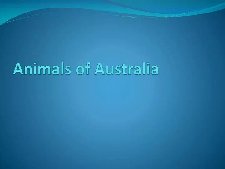 animals of australia