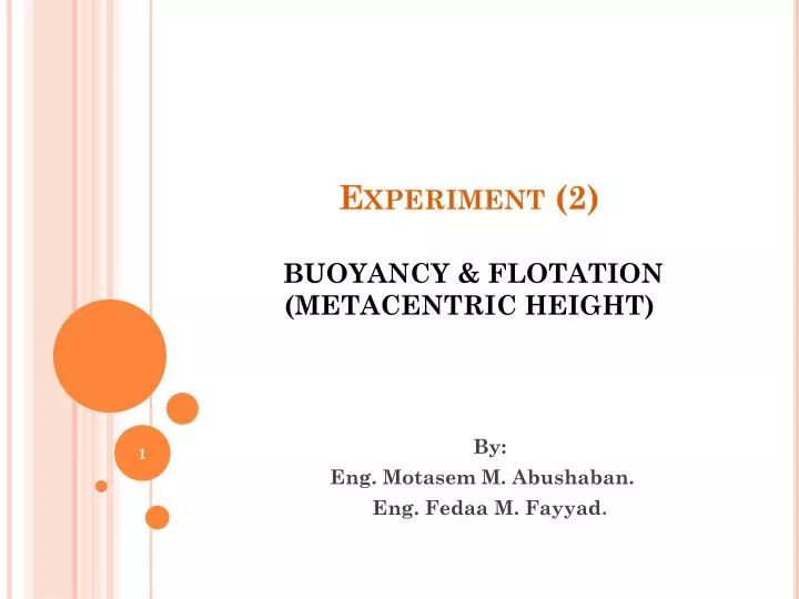 experiment 2 buoyancy flotation metacentric height