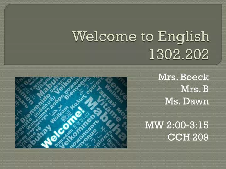 welcome to english 1302 202