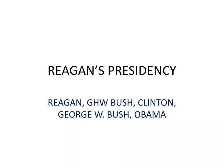 reagan s presidency