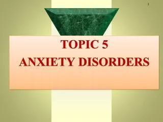 TOPIC 5 ANXIETY DISORDERS