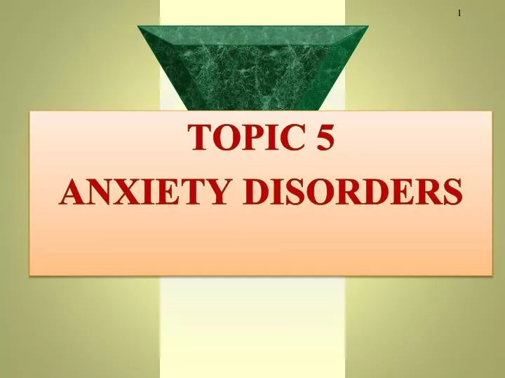 topic 5 anxiety disorders
