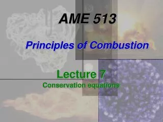 AME 513 Principles of Combustion