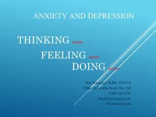 ANXIETY AND DEPRESSION Thinking SEEDS								 feeling SEEDS					 doing SEEDS