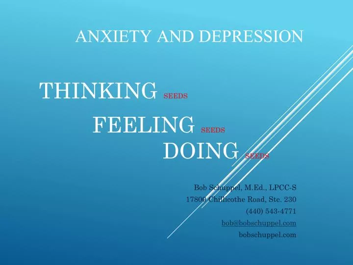 anxiety and depression thinking seeds feeling seeds doing seeds