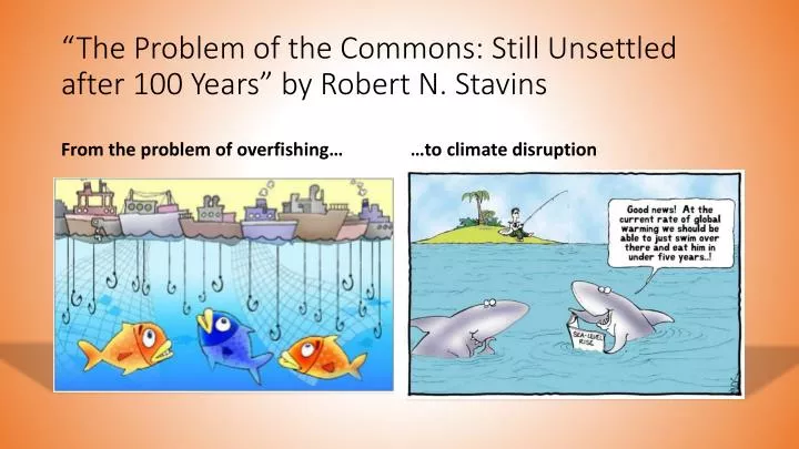 the problem of the commons still unsettled after 100 years by robert n stavins