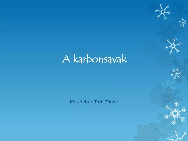 a karbonsavak