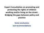 Some conclusions and recommendations - slide 1