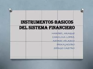 instrumentos basicos del sistema financiero