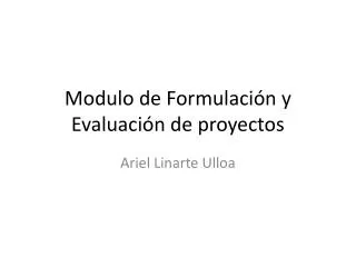 modulo de formulaci n y evaluaci n de proyectos