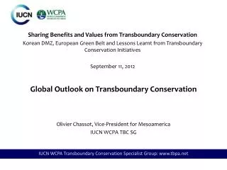 Global Outlook on Transboundary Conservation