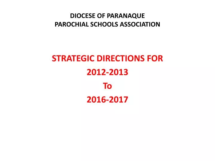 diocese of paranaque parochial schools association