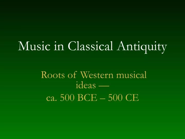 music in classical antiquity