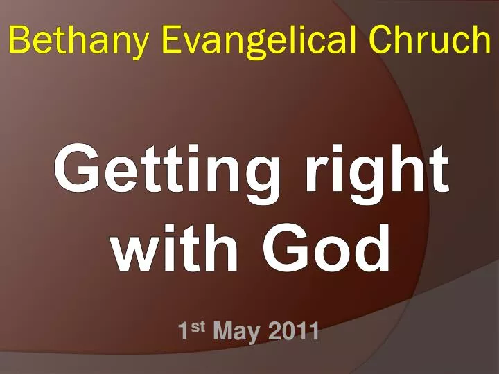getting right with god