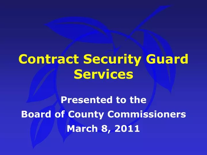 contract security guard services