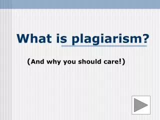 What is plagiarism ?