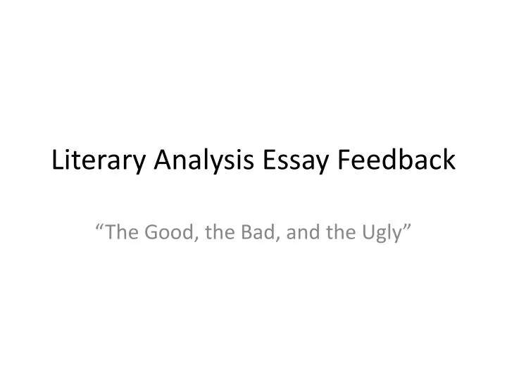 literary analysis essay feedback