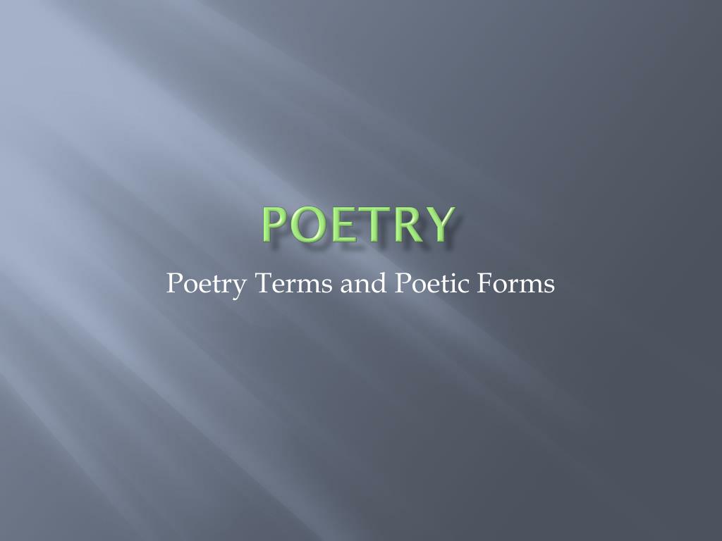 PPT - Poetry PowerPoint Presentation, free download - ID:2225470