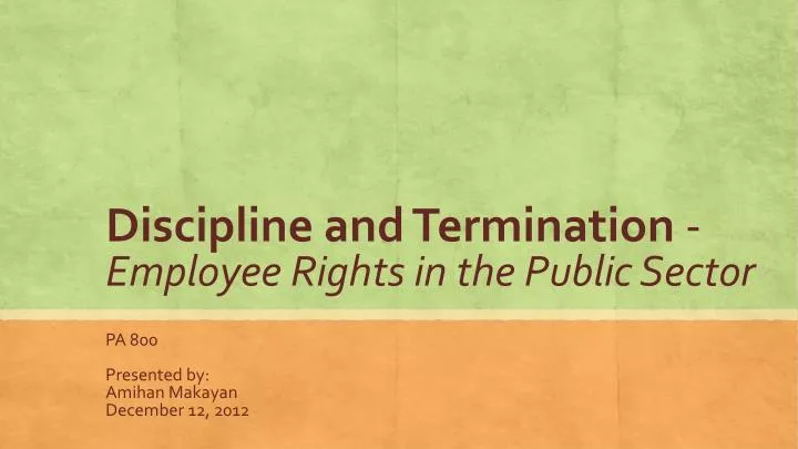 discipline and termination employee rights in the public sector