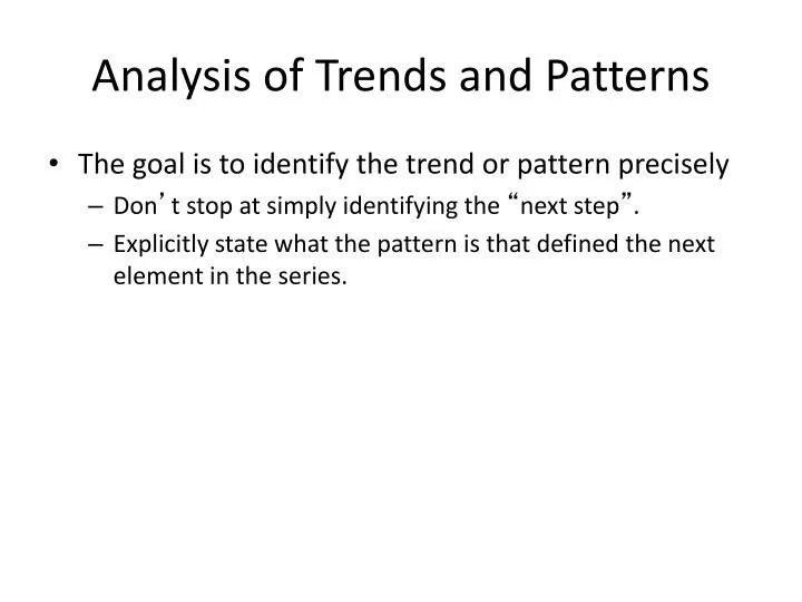 analysis of trends and patterns