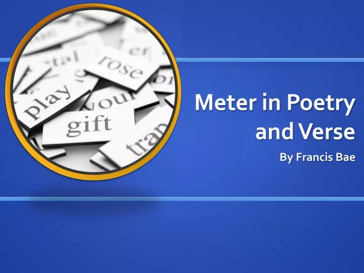 meter in poetry and verse