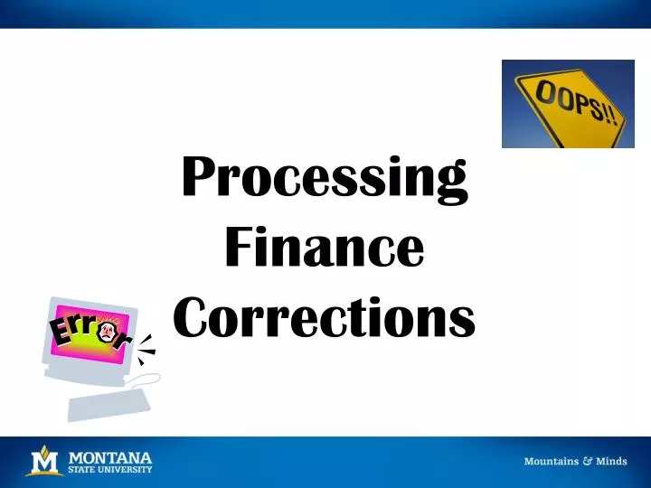 processing finance corrections