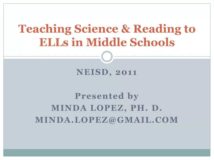 teaching science reading to ells in middle schools