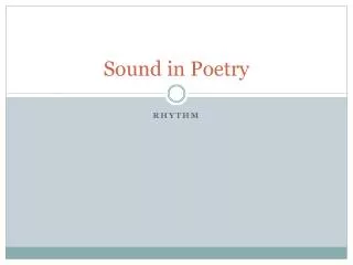 Sound in Poetry