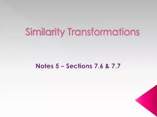 Similarity Transformations