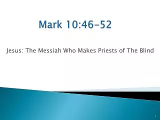 Mark 10:46-52