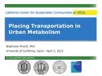 Placing Transportation in Urban Metabolism - slide 1