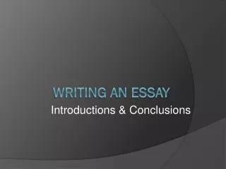 Writing an Essay