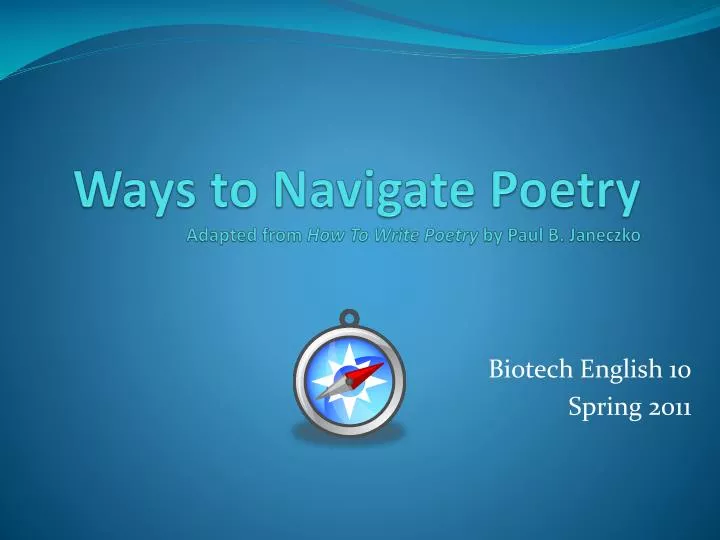 ways to navigate poetry adapted from how to write poetry by paul b janeczko