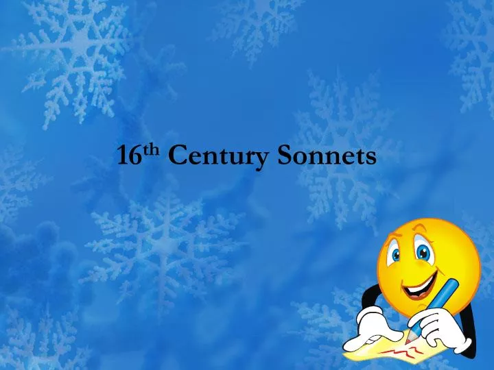 16 th century sonnets