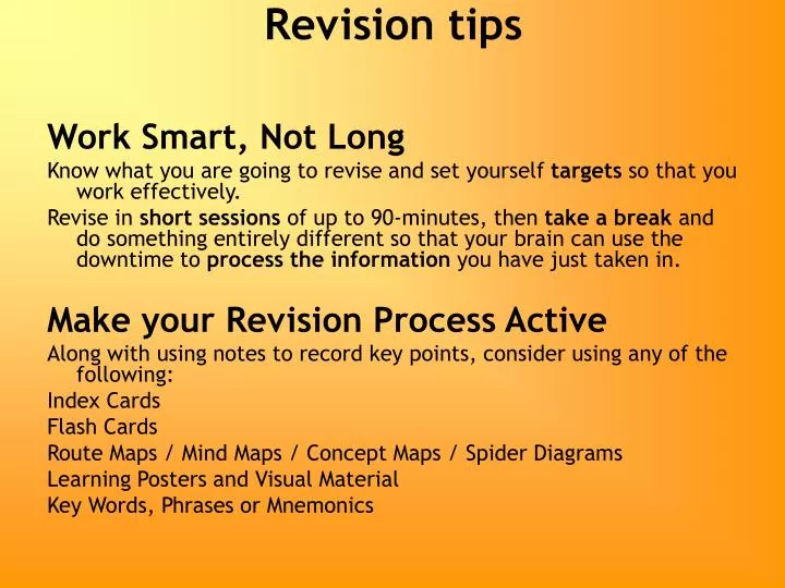 revision tips