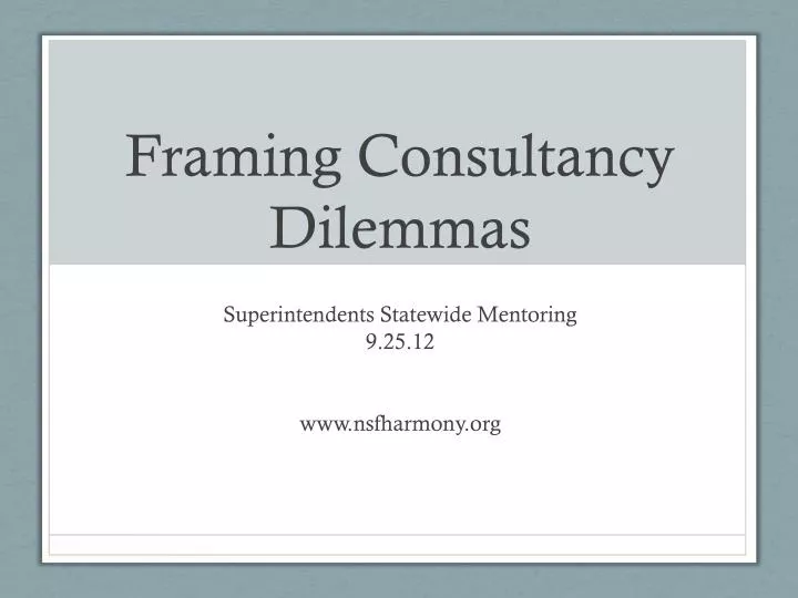 framing consultancy dilemmas