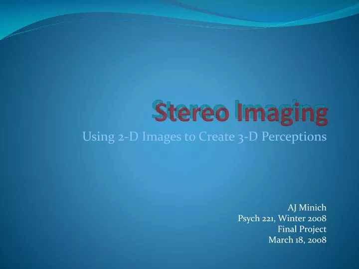 stereo imaging