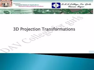 3D Projection Transformations