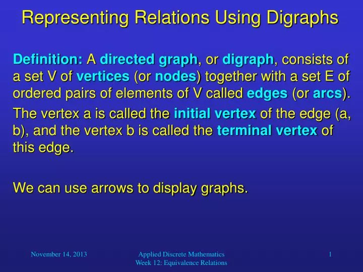 representing relations using digraphs