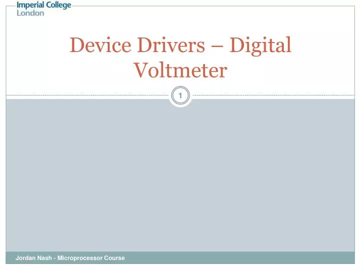 device drivers digital voltmeter