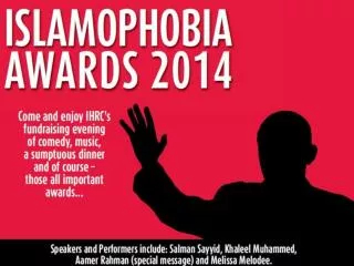Recognition Awards For Commitment to Battling Islamophobia